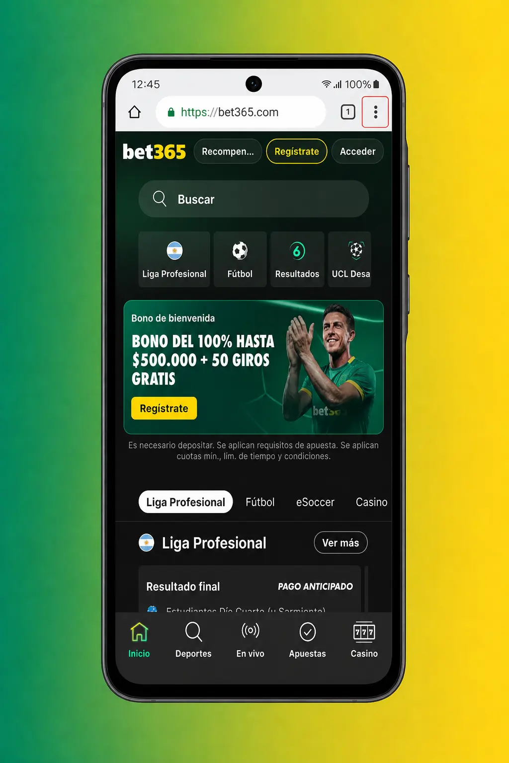 Descargá el APK de Bet365 para Android desde el sitio oficial, compatible con Samsung, Motorola y Xiaomi