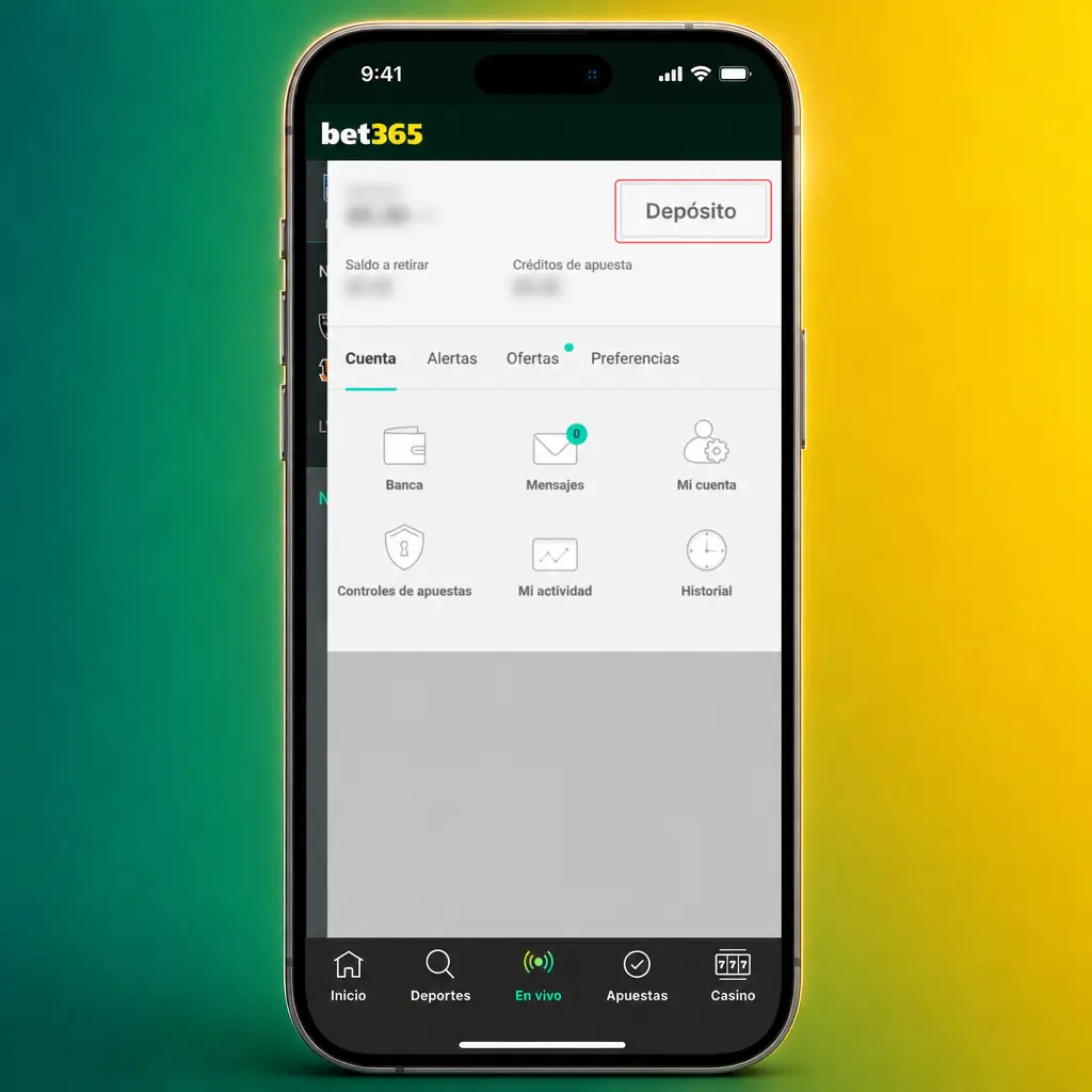 Pasos para depositar en Bet365 Argentina: elegí método de pago, ingresá el monto y confirmá la operación