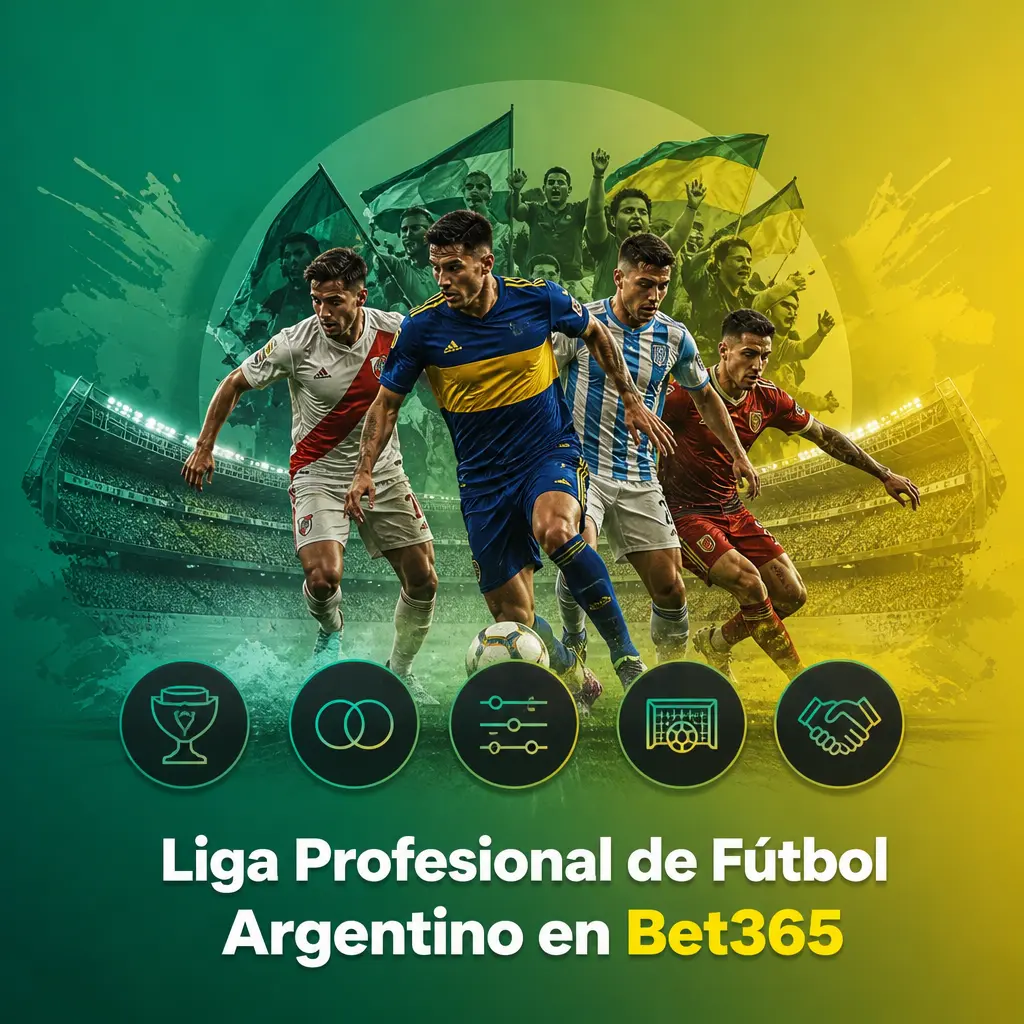 Apuestas en vivo y pre-partido para la Liga Profesional Argentina en Bet365: Boca, River, Racing e Independiente.