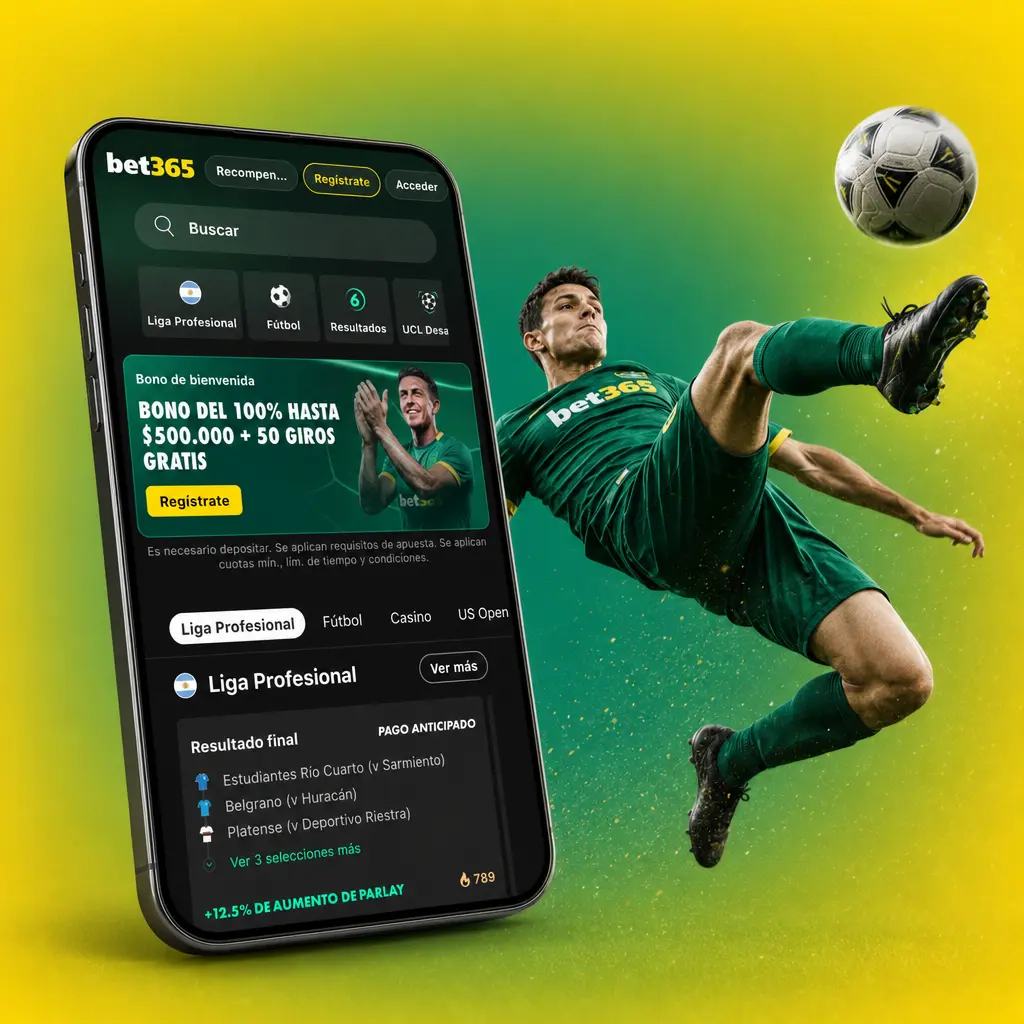 Marcador en vivo de Bet365 mostrando resultados de fútbol, goles, tarjetas y estadísticas de partidos en tiempo real.